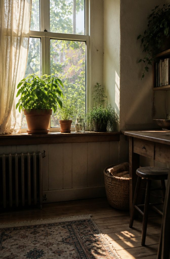 How to Grow Basil in Pots: 6 Steps for Container Herbs 5 A basil plant in a pot receiving direct sunlight.