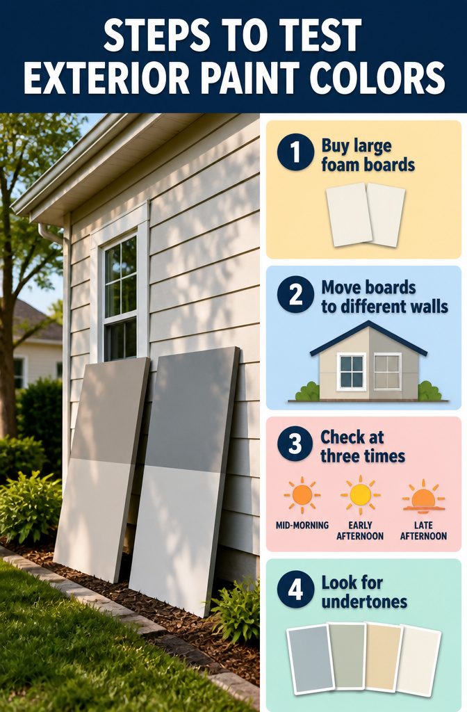 Two large foam boards painted with different colors.