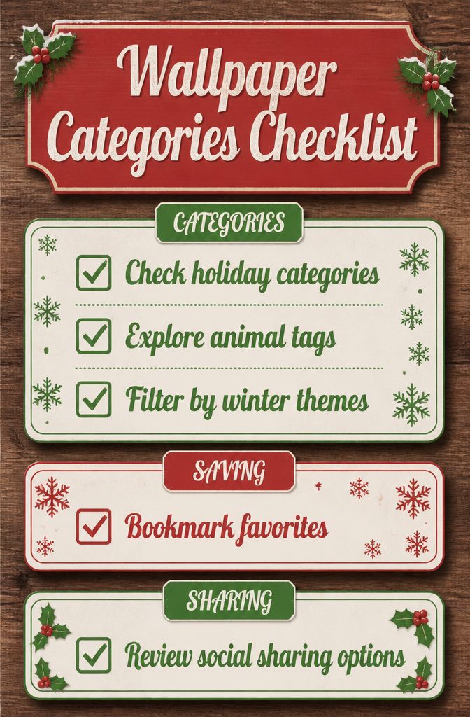 Christmas Cat Wallpaper: Festive Feline Backgrounds for Screens 8 A checklist for wallpaper categories.