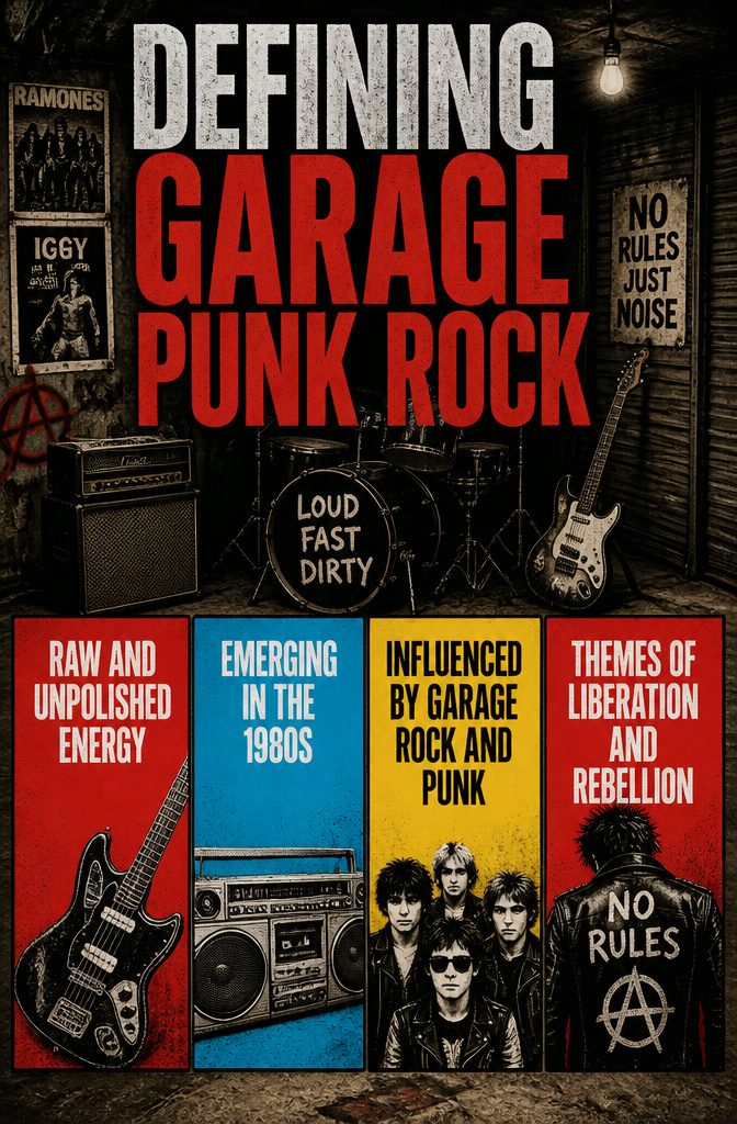 Information graphic titled 'Defining Garage Punk Rock'.